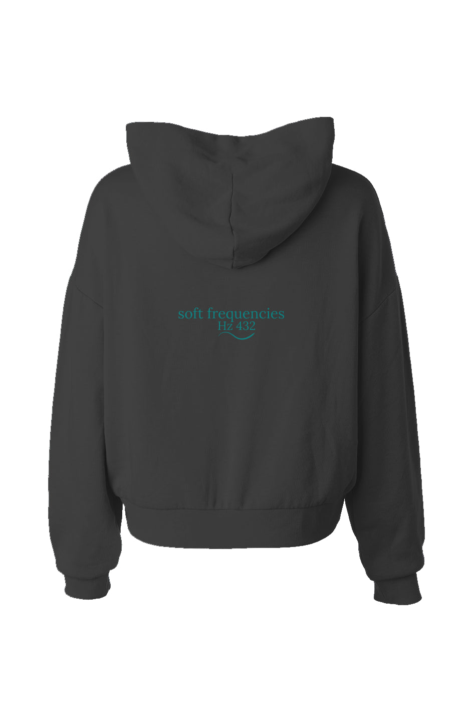 444 Eclipse Hoodie Back – Soft Frequencies Hz432 Logo on Eclipse Black